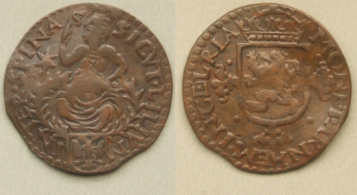 Arnhem City copper duit ND (c 1595)